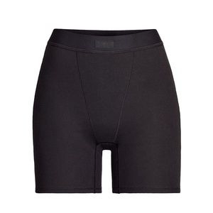 Skims black cotton rib boxer